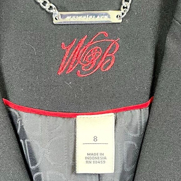 White House Black Market Black 1 Button 3/4 Sleeve Jacket Blazer 8 - Picture 3 of 7